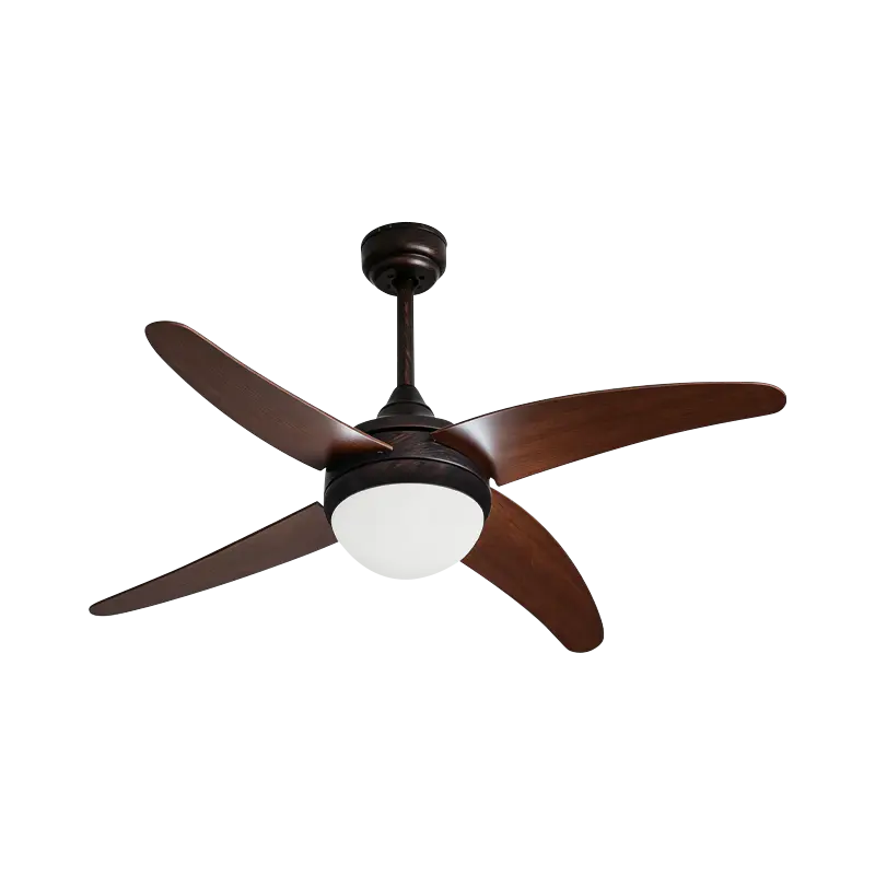 Deckenventilator mit Sperrholzflügeln und Licht