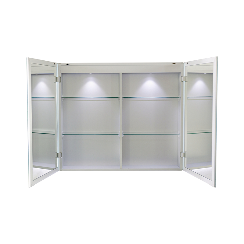 Doppeltüriger LED-Smart-Badezimmerspiegelschrank (mit Antibeschlag-Handwischschalter) Doppeltüriger LED-Smart-Badezimmerspiegelschrank (mit Antibeschlag-Handwischschalter)