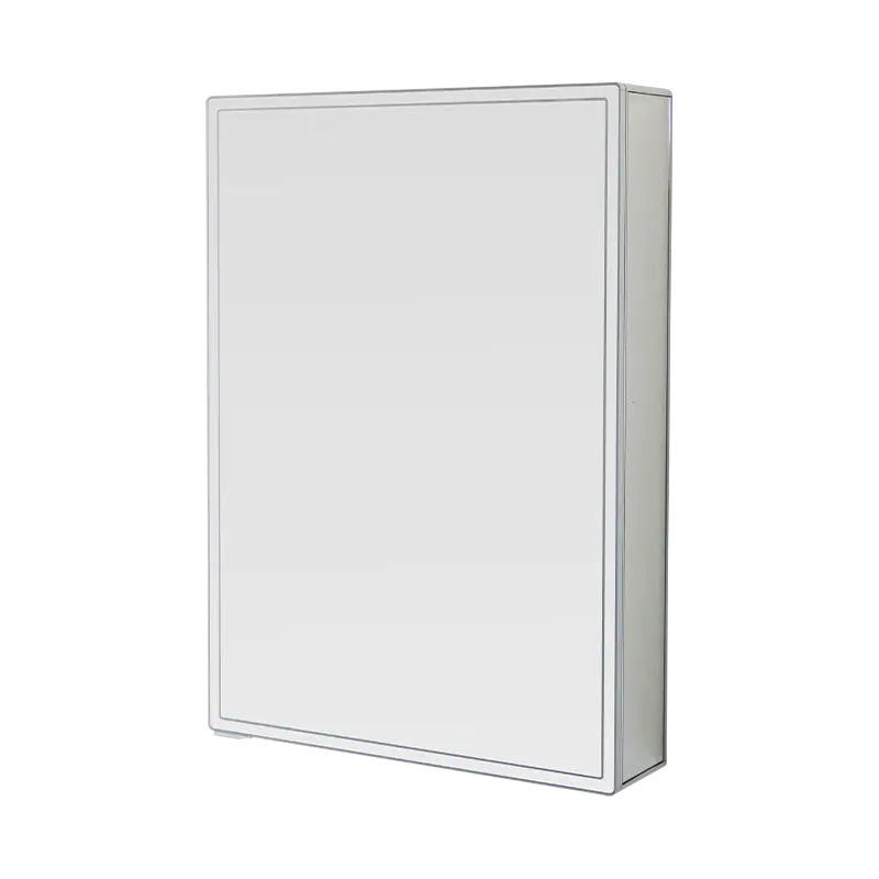 Eintüriger intelligenter Badezimmerspiegelschrank mit LED-hintergrundbeleuchtetem Schminkspiegel