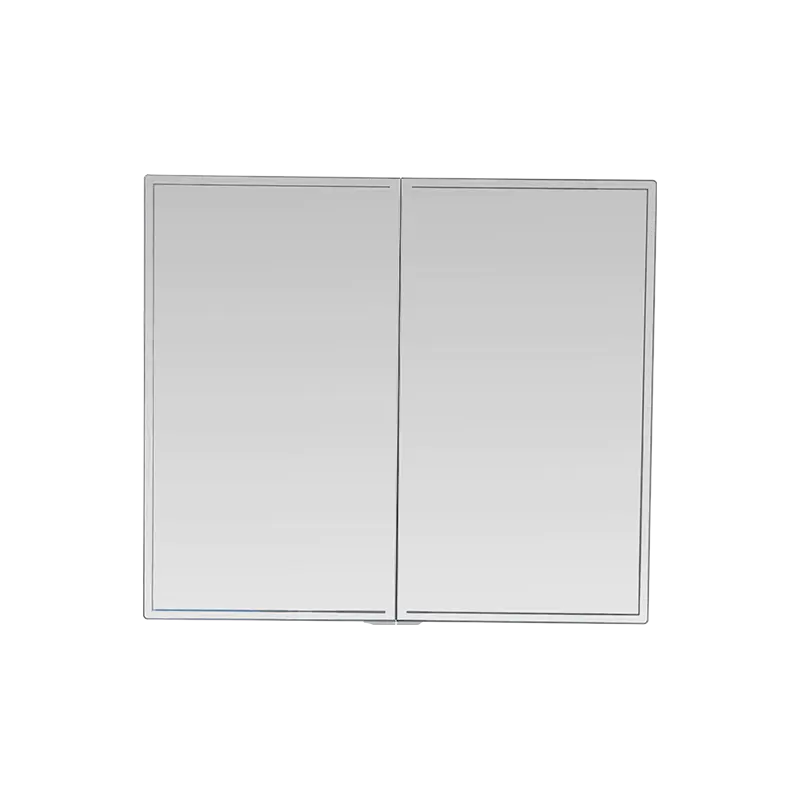 Doppeltüriger, wasserdichter Spiegelschrank aus Aluminiumlegierung mit LED-Leuchten