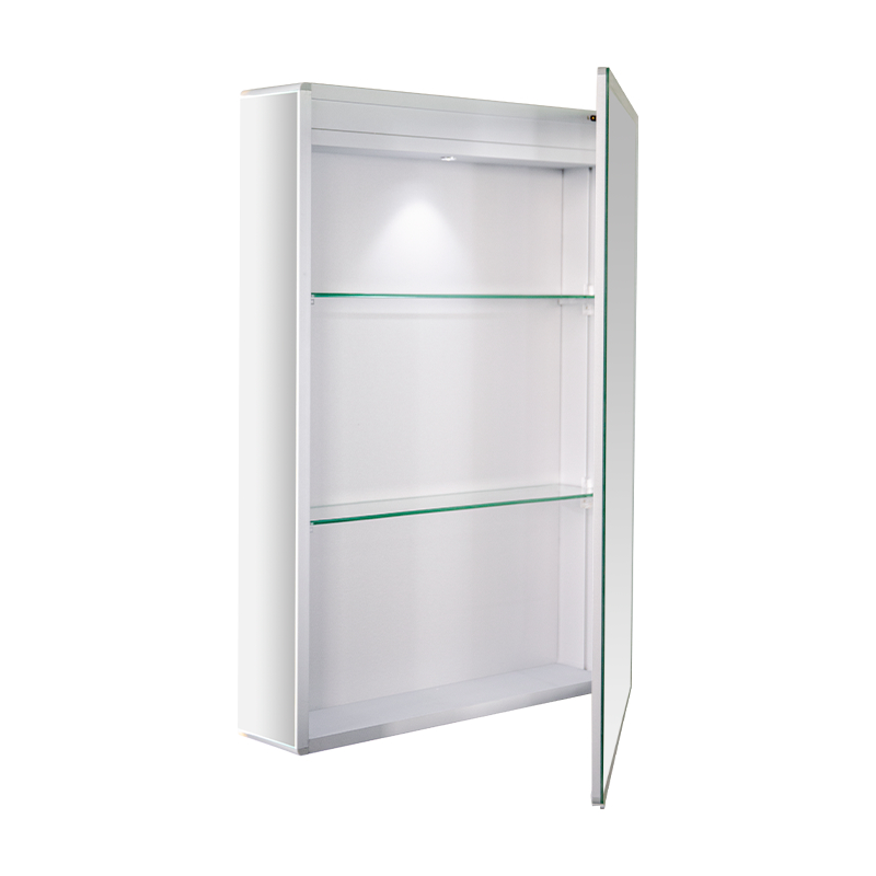 Wasserdichter eintüriger LED-Badezimmerspiegelschrank aus Aluminiumlegierung Wasserdichter eintüriger LED-Badezimmerspiegelschrank aus Aluminiumlegierung