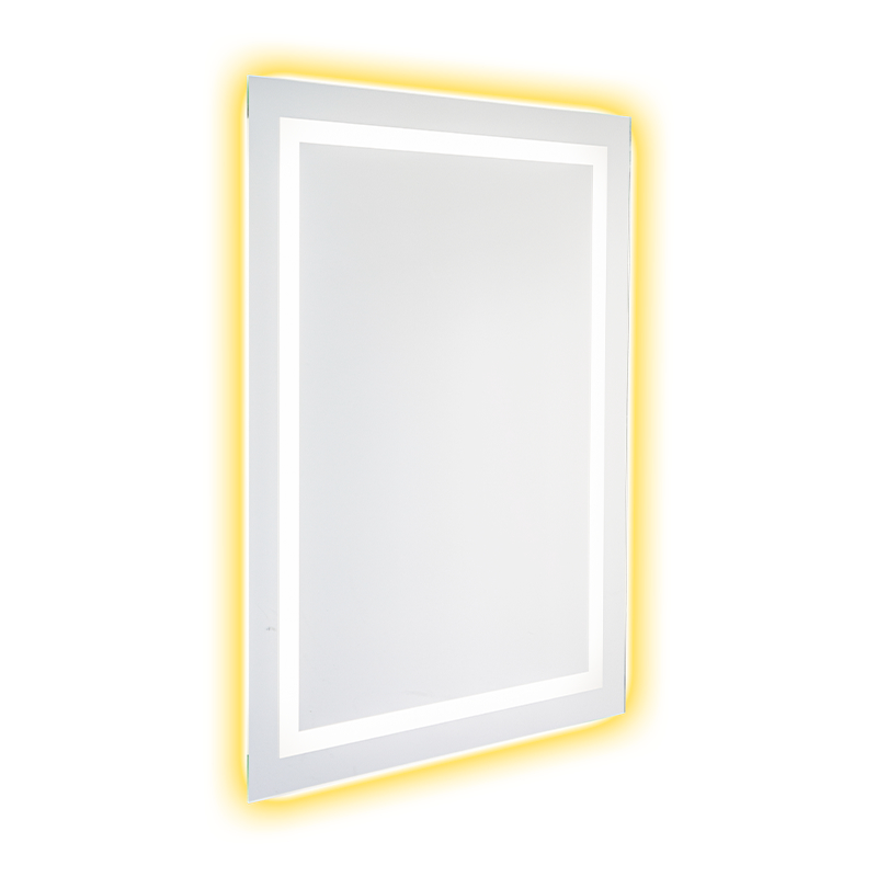Badezimmerspiegel mit Aluminiumrahmen, LED, intelligent dimmbar, beschlagfrei, Hintergrundbeleuchtung