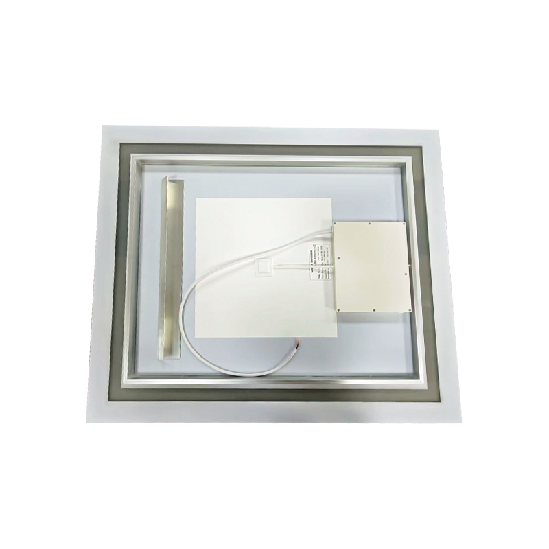 Badezimmerspiegel mit Aluminiumrahmen, LED, intelligent dimmbar, beschlagfrei, Hintergrundbeleuchtung
